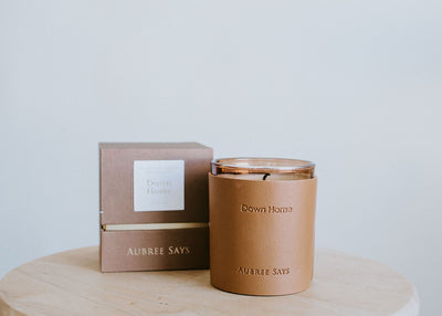 Leather Down Home Candle