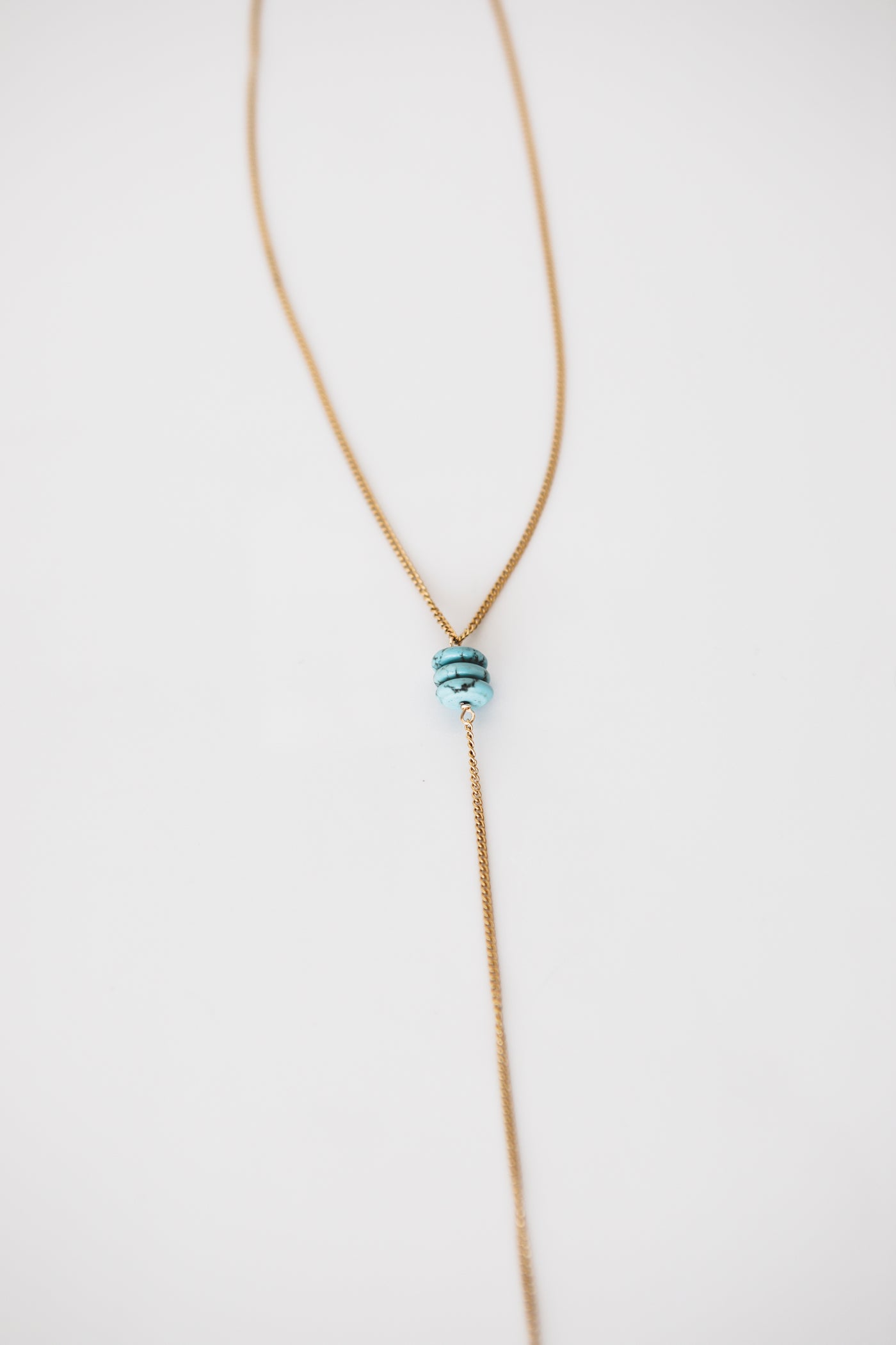 Turquoise Beaded Lariat Necklace