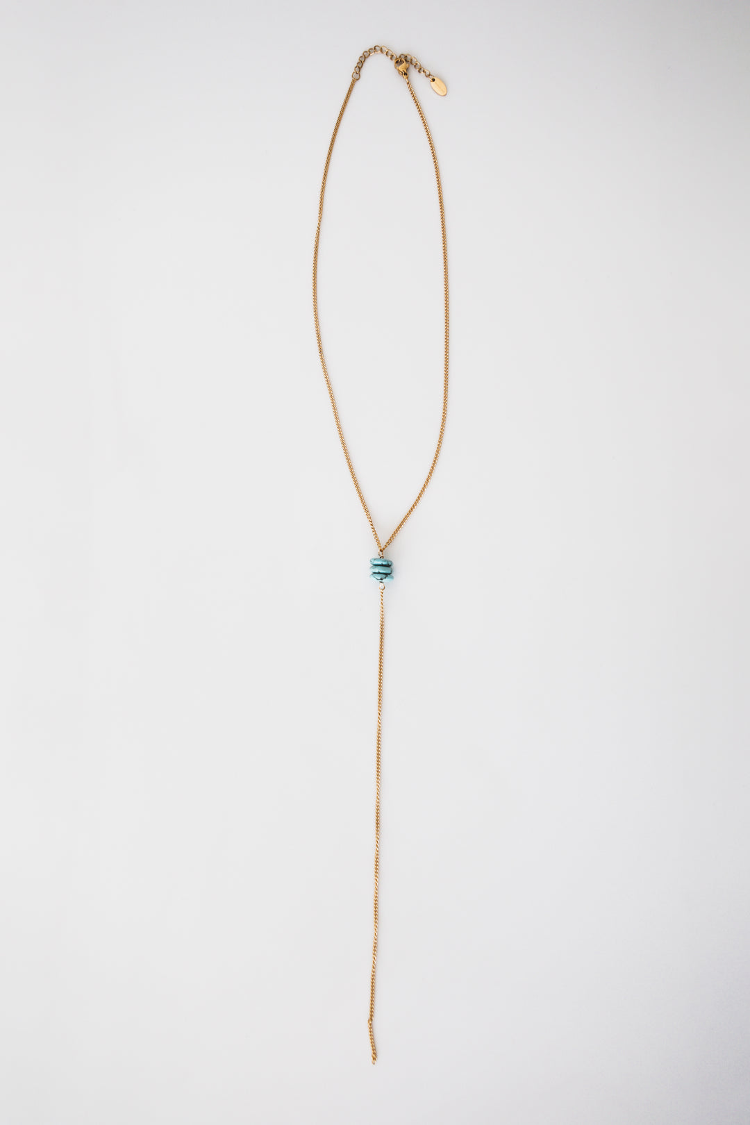 Turquoise Beaded Lariat Necklace