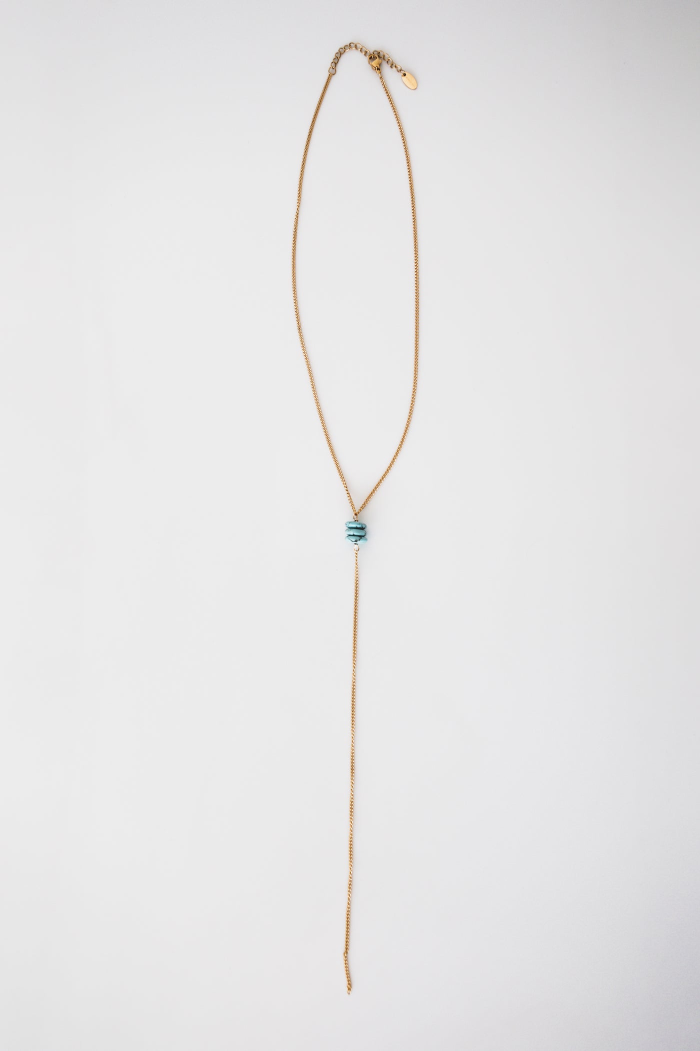 Turquoise Beaded Lariat Necklace