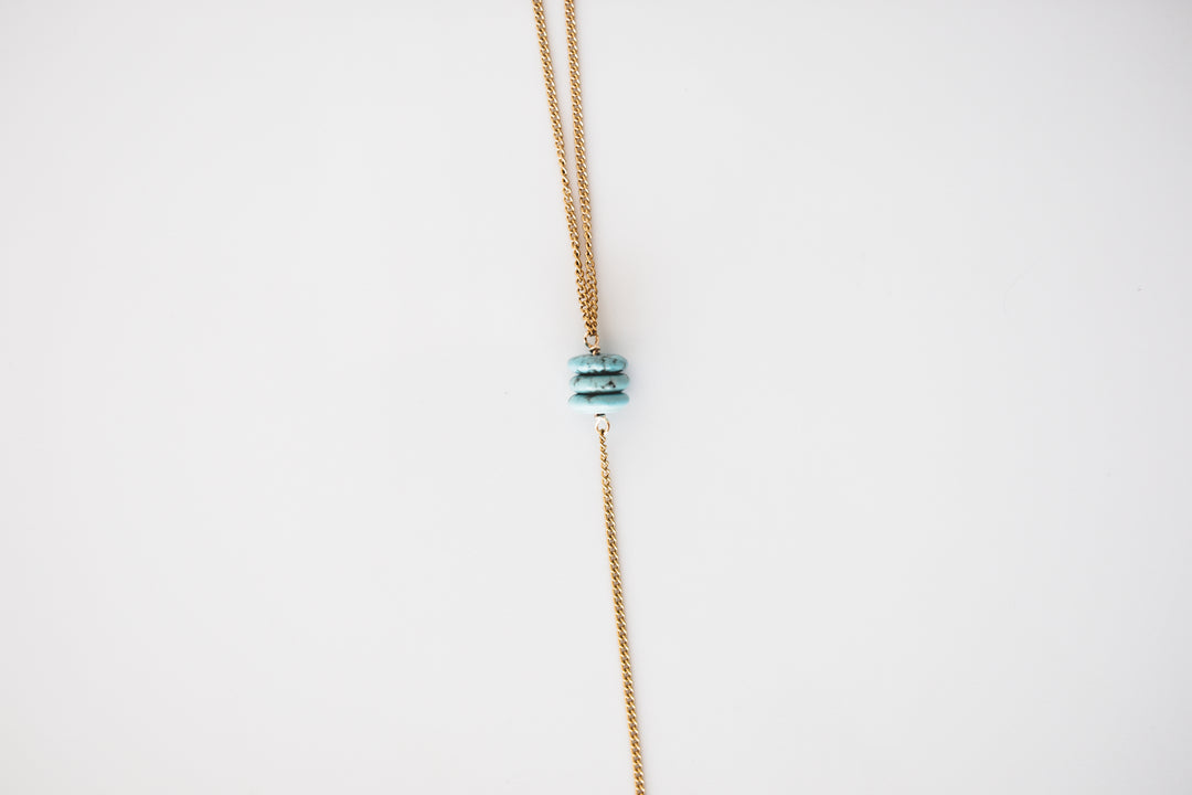 Turquoise Beaded Lariat Necklace
