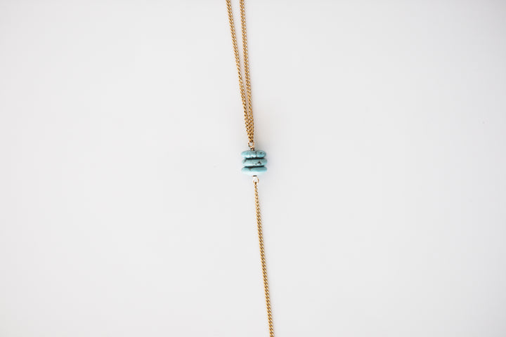 Turquoise Beaded Lariat Necklace