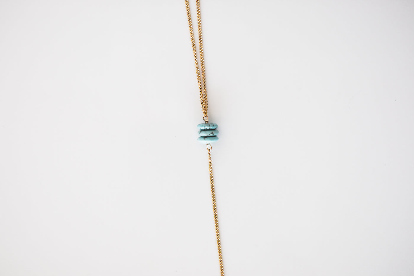 Turquoise Beaded Lariat Necklace