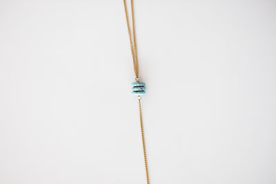 Turquoise Beaded Lariat Necklace