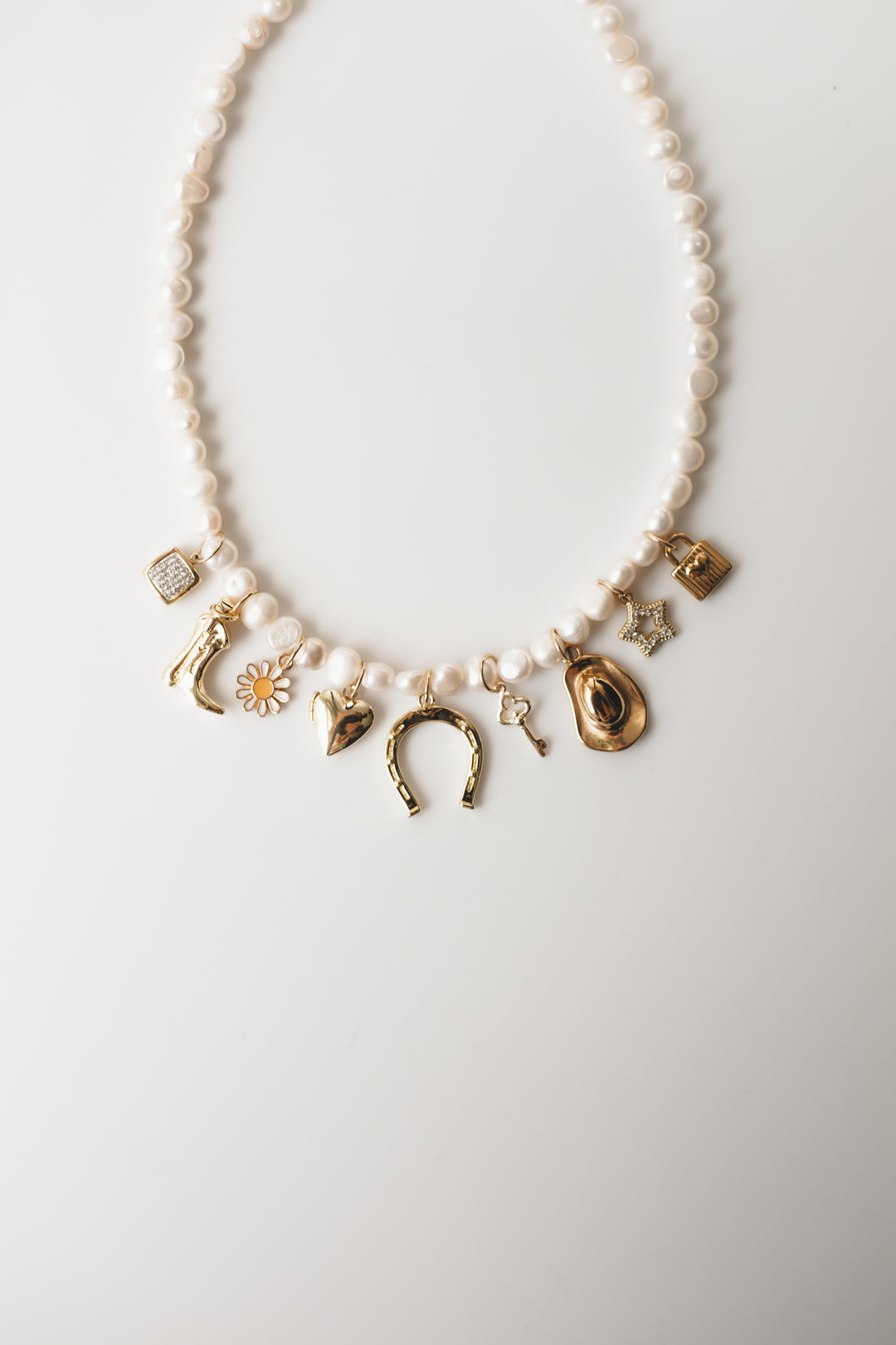Simple Pearl and Zircon Charm Necklace - Etsy
