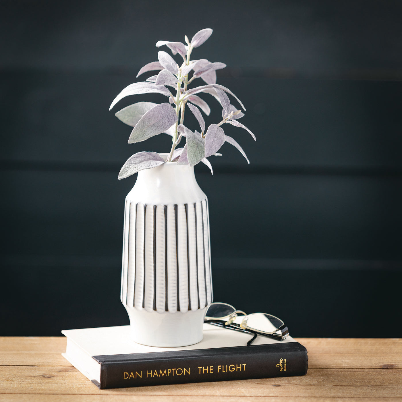 8" Textured Tall Modern Vase