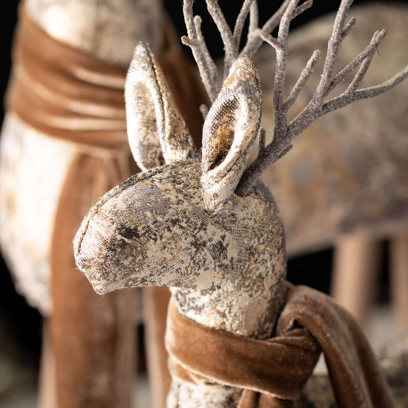 Rustic Bronze Deer Figurines Set of 2