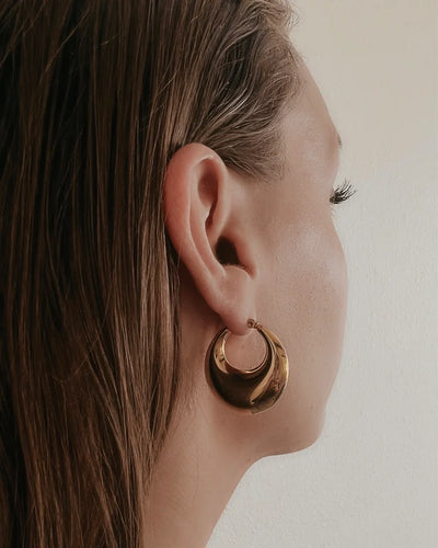 Croissant-Shaped Hoop Earrings