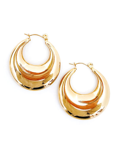 Croissant-Shaped Hoop Earrings