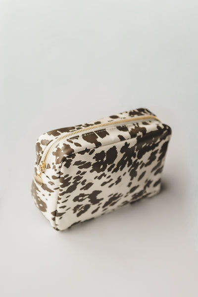 Cow Print Makeup and Toiletry Bag
