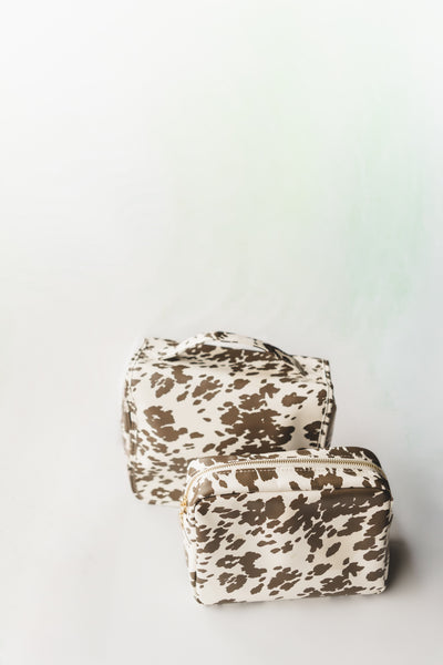 Cow Print Makeup and Toiletry Bag