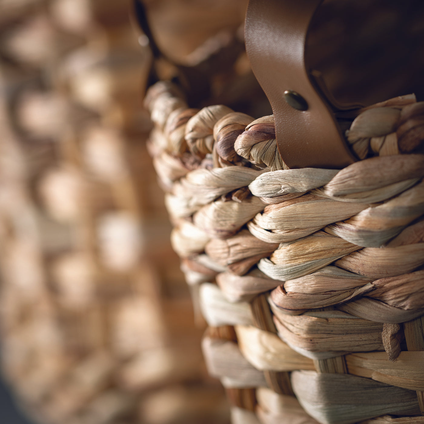 Handled Woven Wicker Basket