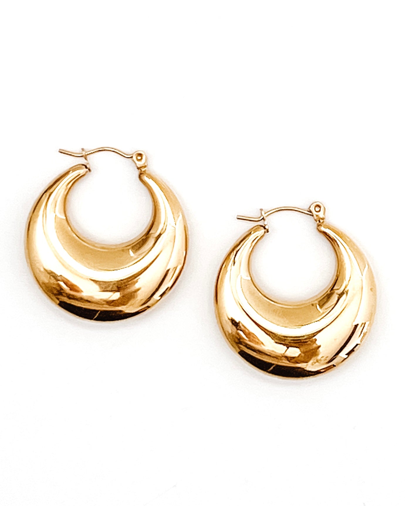 Croissant-Shaped Hoop Earrings