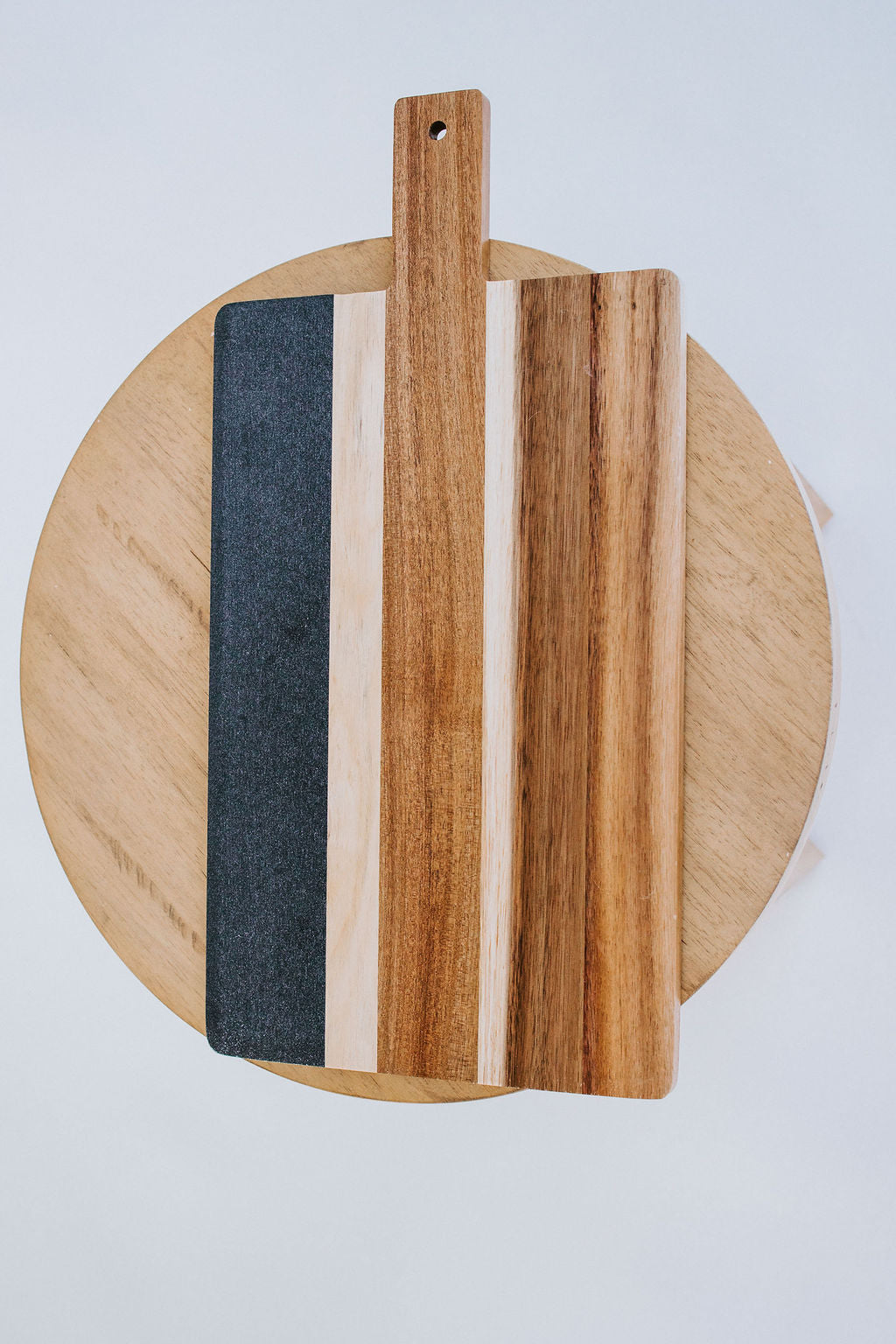 Acacia Wood &amp; Black Marble Cheeseboard